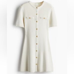 Rib Knit Button Front Dress